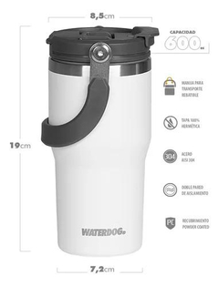 Vaso Térmico ZUMO 600ML WATERDOG Doble Pared/Doble Pico Blanco en internet