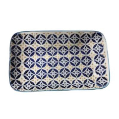 Plato Rectangular Azul/Celeste