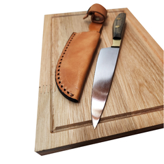 Tabla Asado + Cuchillo 11cm Acero Inoxidable