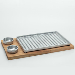 Grill Grande+Base Madera+Dips Salseros 30x20x4cm