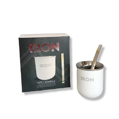 Mate Acero Con Bombilla Iron