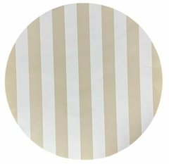 Plato De Sitio De Papel Redondo Beige y Blanco