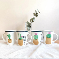 Taza Saara De Cerámica C/Diseño De Cactus