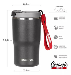 Vaso Térmico CLYDE 480ML WATERDOG Doble Pared/Cerámica Interior Gris - comprar online