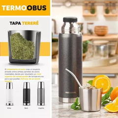 Termo OBUS 1L WATERDOG Doble Pared/Acero Inox-Pico Cebador Grafito - mercadocontin