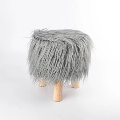 Puff Decorativo "Leto" Gris 29x34cm