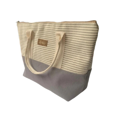 Cartera HAND BAG Lona Mil Rayas/Gris