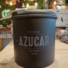 Tarro Azúcar Negro Manija De Cuero 0,5L