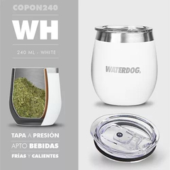 Mate Copon 240cc Térmico WATERDOG Acero Inox Blanco en internet