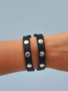 Pulsera De Cuero Leblon Negra - comprar online