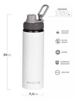 Botella Deportiva TONGO 750ML WATERDOG Aluminio Blanca en internet