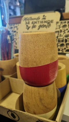 Mate Madera Pintada Con Bombilla - comprar online