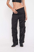 Pantalón Satén Cargo - black - Lafenzel