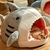 Cama Pet 100% Algodão Design de Tubarão | Gatos