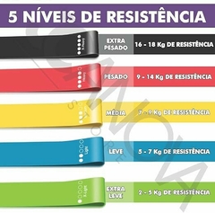 Kit 18 Peças Treino em Casa Elásticos Extensor Miniband Corda De Pular Profissional HandGrip Ajustável Exercício Muscular MDG Fit ®