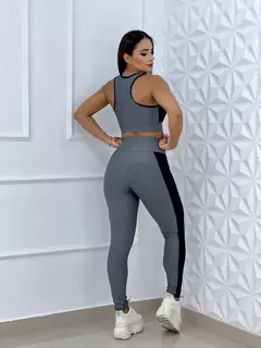 Conjunto Academia Calça Legging Suplex Cintura Alta + Top com Bojo - Roupa de Treino Fitness MDG Fit®