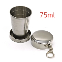 Taza plegable de acero inoxidable, utensilios de cocina para acampar