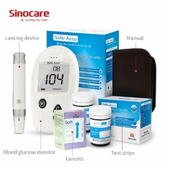 Sinocare -medidor de glucosa en sangre Safe-Accu, tiras diagnósticas de glucosa