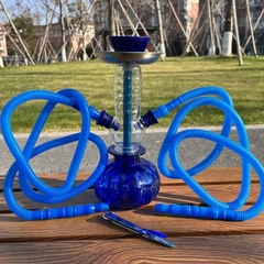 Juego de cachimba y Shisha acrílica con doble manguera de silicona