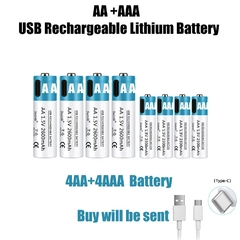 Batería recargable de iones de litio, pila AA y AAA de 1,5 V, 2600mAh, Entrega a 70 dias aprox