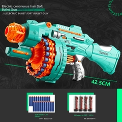 Pistola de juguete eléctrica Gatling para niños, pistola de bala suave