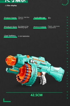 Pistola de juguete eléctrica Gatling para niños, pistola de bala suave en internet