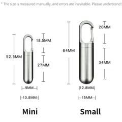 Mini cápsula sellada portátil de acero inoxidable, pastillero impermeable