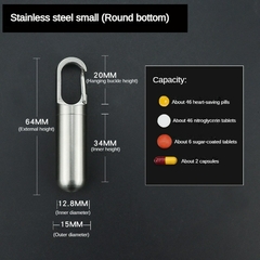 Mini cápsula sellada portátil de acero inoxidable, pastillero impermeable en internet