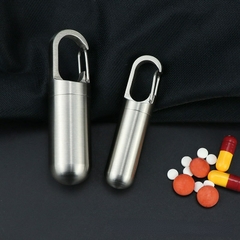 Mini cápsula sellada portátil de acero inoxidable, pastillero impermeable - Camposhop