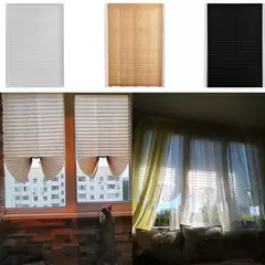 Cortinas de ventana plisadas simples, autoadhesivas, no tejidas