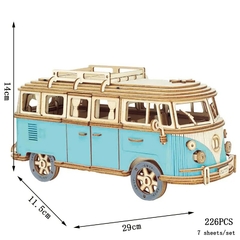 Rompecabezas de madera 3D autobús Retro, Campervan de estilo europ en internet