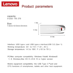 Lenovo-Mini unidad Flash USB de Metal de 2TB - comprar en línea