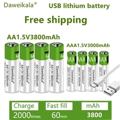 Batería recargable de iones de litio, pila AA + AAA de gran capacidad, 3800-300, Entrega a 70 dias aprox - comprar en línea