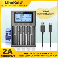 LiitoKala-batería recargable Lii-M4 18650, cargador inteligente de 3,7 V, 26650 - Camposhop