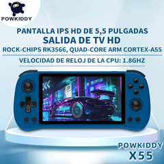 POWKIDDY-consola de juegos portátil X55, dispositivo Retro de código abierto