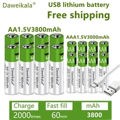 Batería recargable de iones de litio, pila AA + AAA de gran capacidad, 3800-300, Entrega a 70 dias aprox - comprar en línea