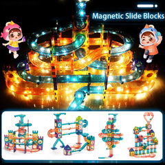 Bloques magnéticos LED para niños, pista de construcción, Bola de cuentas, ju - tienda en línea
