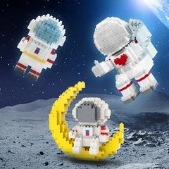 MOC Space Micro Building Blocks figuras de astronauta con caja - tienda en línea