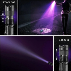 Linterna LED UV portátil, Mini linterna ultravioleta impermeable con zoom en internet