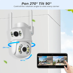 Cámara Wifi PTZ 4K de 8MP, lente Dual con pantalla Dual Ai, detección humana - Camposhop