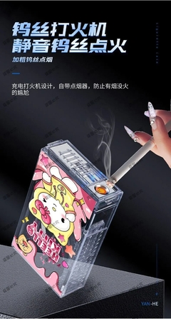 Hello Kitty-caja de cigarrillos transparente con dibujos animados en internet