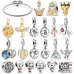 Pop Mart-abalorios de Harry Potter para mujer, cuentas de plata de ley 925