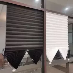 Imagen de Cortinas de ventana plisadas simples, autoadhesivas, no tejidas