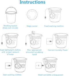 Imagen de Mini lavadora portátil con turbina giratoria USB,