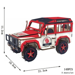 Rompecabezas de madera 3D autobús Retro, Campervan de estilo europ