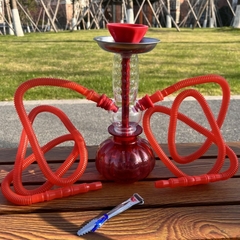 Imagen de Juego de cachimba y Shisha acrílica con doble manguera de silicona