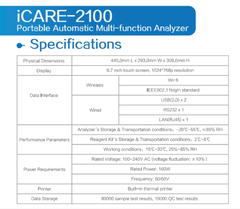 Sinocare-2100 analizador multifunción automático portátil, equipo médico de - comprar en línea