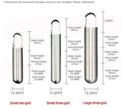 Mini cápsula sellada portátil de acero inoxidable, pastillero impermeable en internet