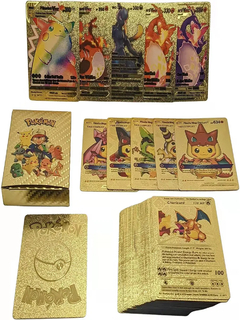 Cartas de Pokémon de 5 a 55 piezas, cartas de oro