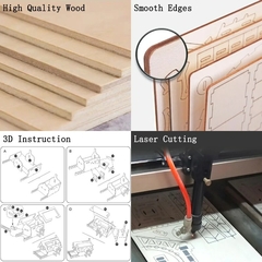 Rompecabezas de madera 3D autobús Retro, Campervan de estilo europ - Camposhop